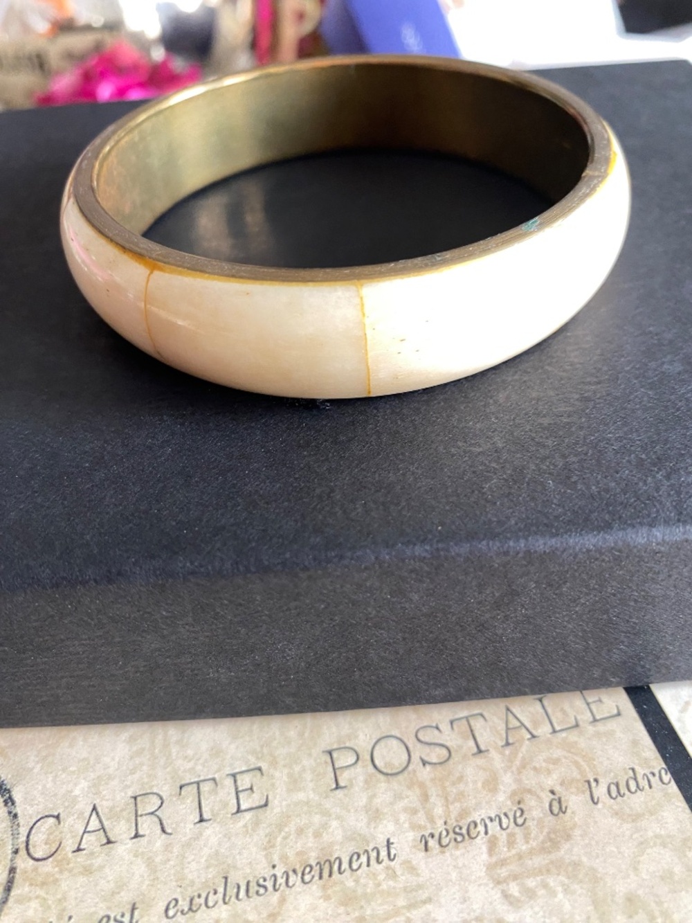 VINTAGE BONE & COPPER /BRASS BANGLE